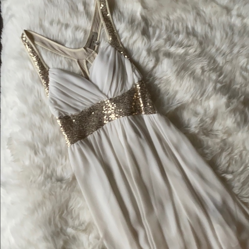 White/Gold Maxi Dress
